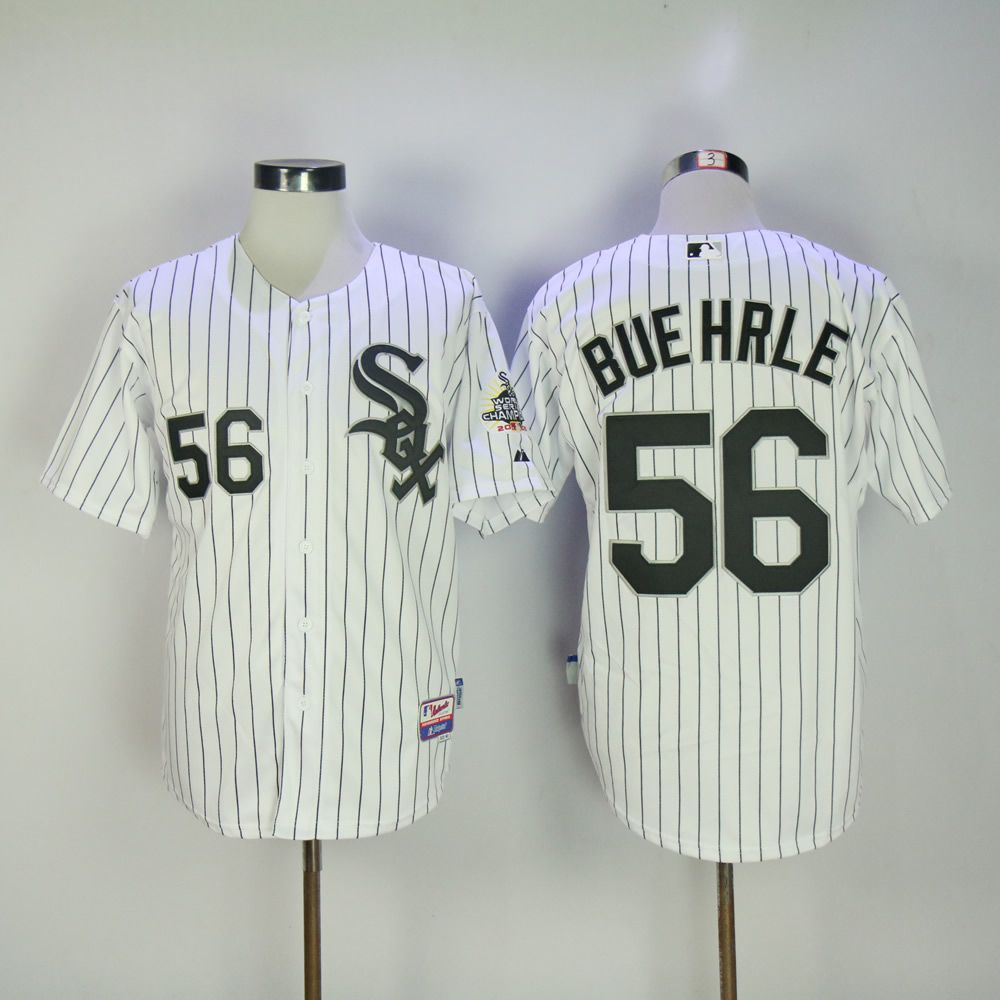 Men Chicago White Sox #56 Buehrle White MLB Jerseys